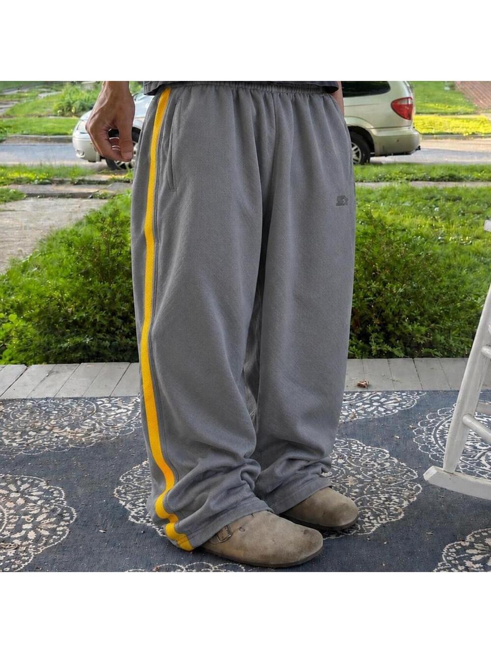 Beautiful Y2K super baggy starter Gray sweatpants